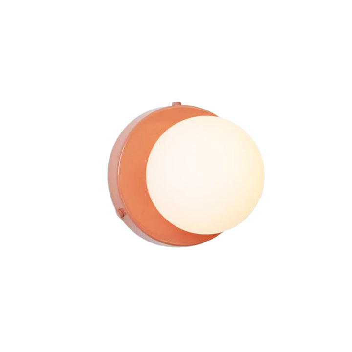 Lisslune | Macaron Globule Small Wall Spotlight Milk Glass 1 Light Bathroom Wall Lamp Fixture in Pink/Green/Burgundy
