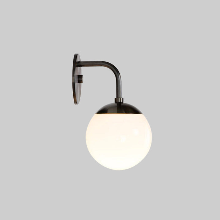 Lisslune | Black Bow Small Wall Lamp Simple Single Opal Frosted Glass Wall Mounted Light
