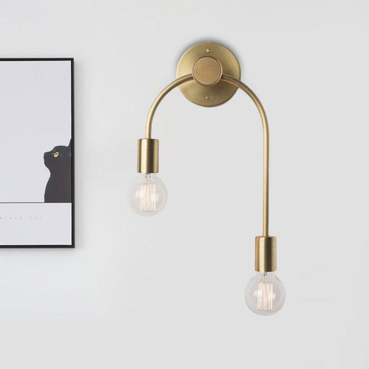 Skørter | Swoop Arm Iron Wall Mounted Lamp Minimalistic 2-Light Black/Gold Wall Light with Free Lamp Design