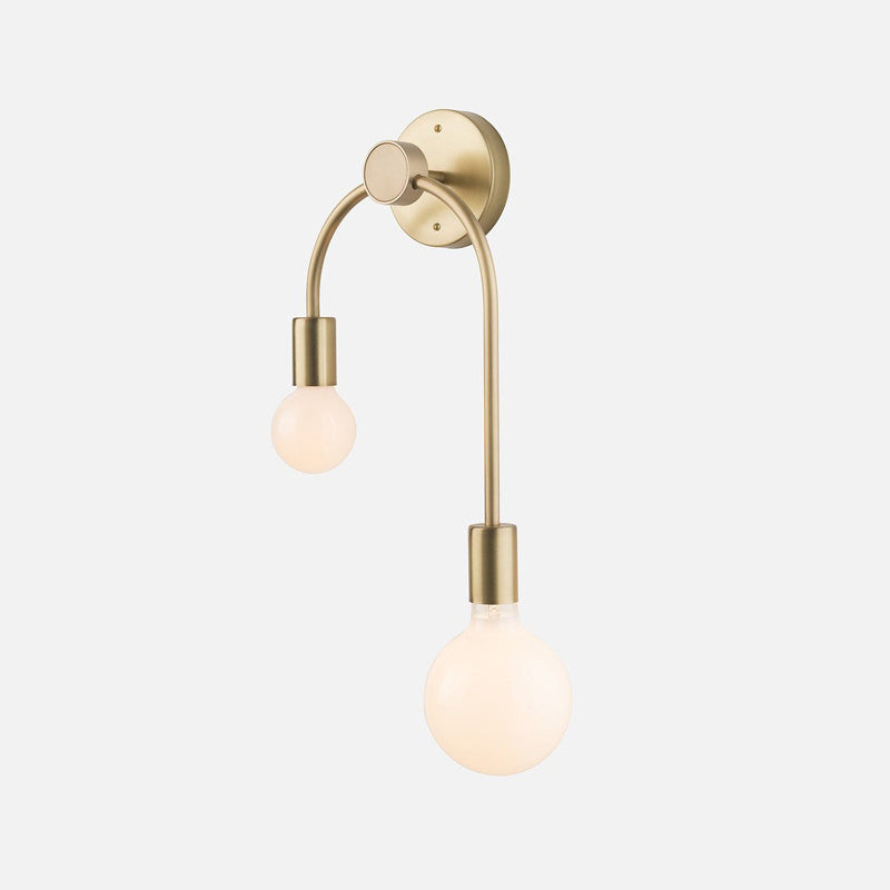 Skørter | Swoop Arm Iron Wall Mounted Lamp Minimalistic 2-Light Black/Gold Wall Light with Free Lamp Design
