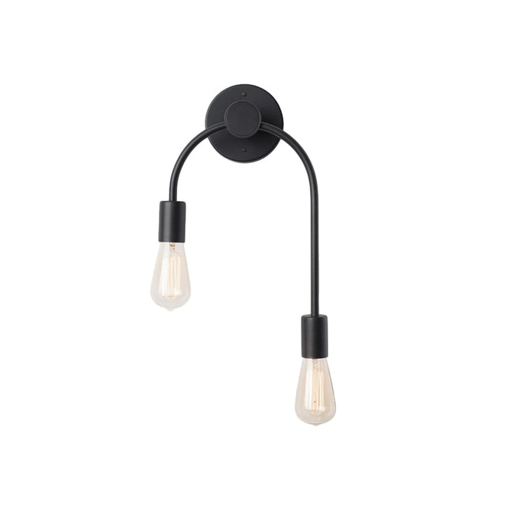 Skørter | Swoop Arm Iron Wall Mounted Lamp Minimalistic 2-Light Black/Gold Wall Light with Free Lamp Design