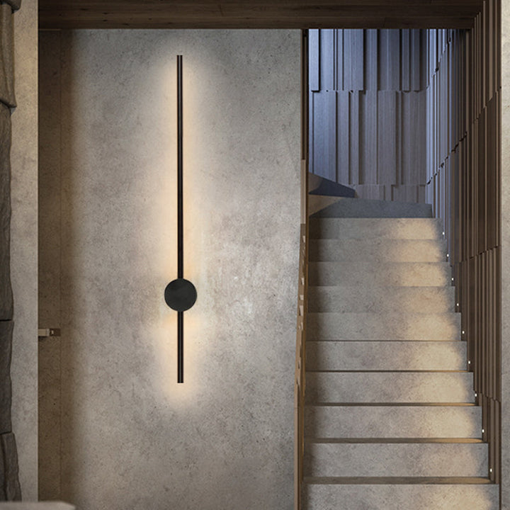 Lisslune | Needle Sword Iron Wall Lamp Fixture Simplicity Black 23.5/31.5 Inch High LED Sconce Ideas for Lounge