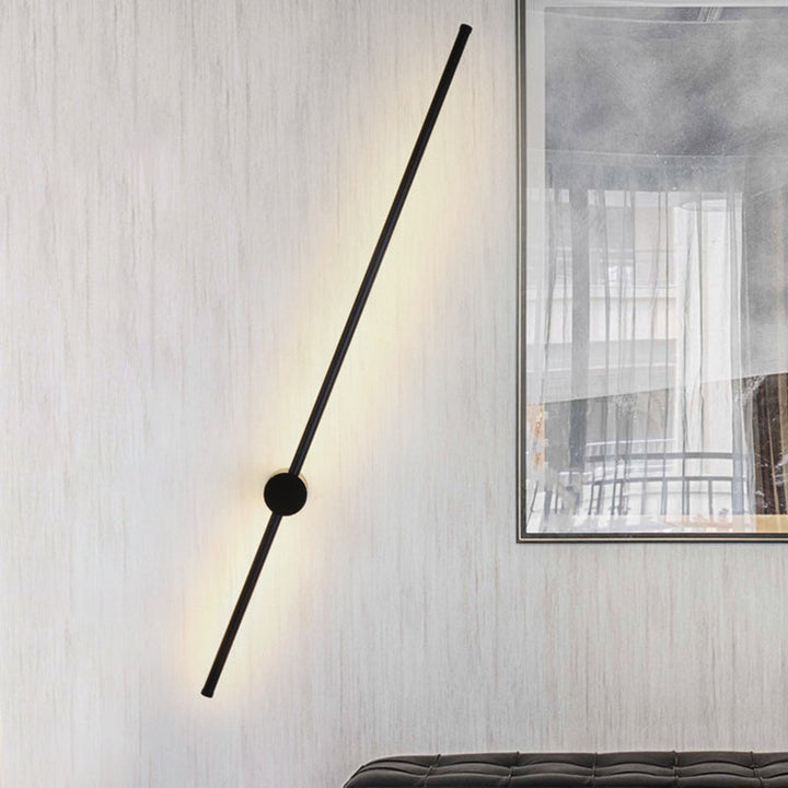 Lisslune | Needle Sword Iron Wall Lamp Fixture Simplicity Black 23.5/31.5 Inch High LED Sconce Ideas for Lounge