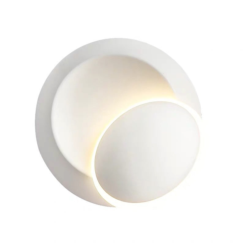 Lisslune | Black/White Rotating Ellipse Wall Light Modern Novelty Iron LED Surface Wall Sconce with Simulated Eclipse Design