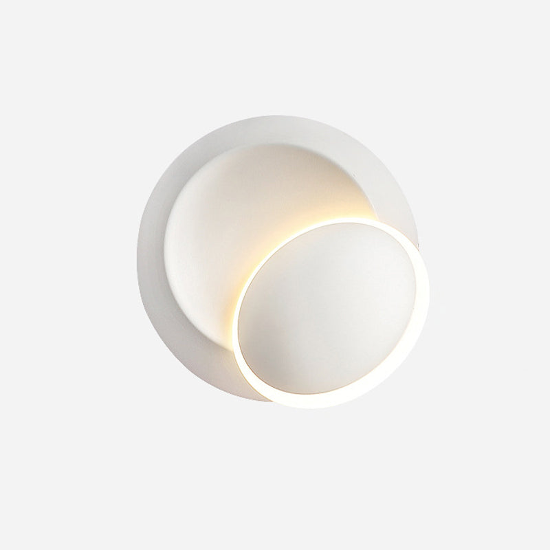 Lisslune | Black/White Rotating Ellipse Wall Light Modern Novelty Iron LED Surface Wall Sconce with Simulated Eclipse Design