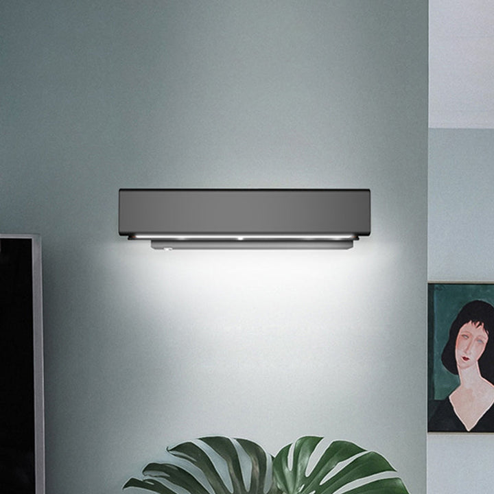 Lisslune | Rotatable cubic LED wall light Modern aluminum Black/White wood wall-mounted lighting in warm/white light