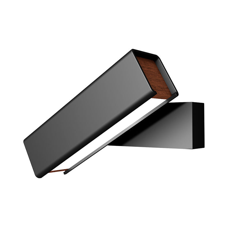 Lisslune | Rotatable cubic LED wall light Modern aluminum Black/White wood wall-mounted lighting in warm/white light