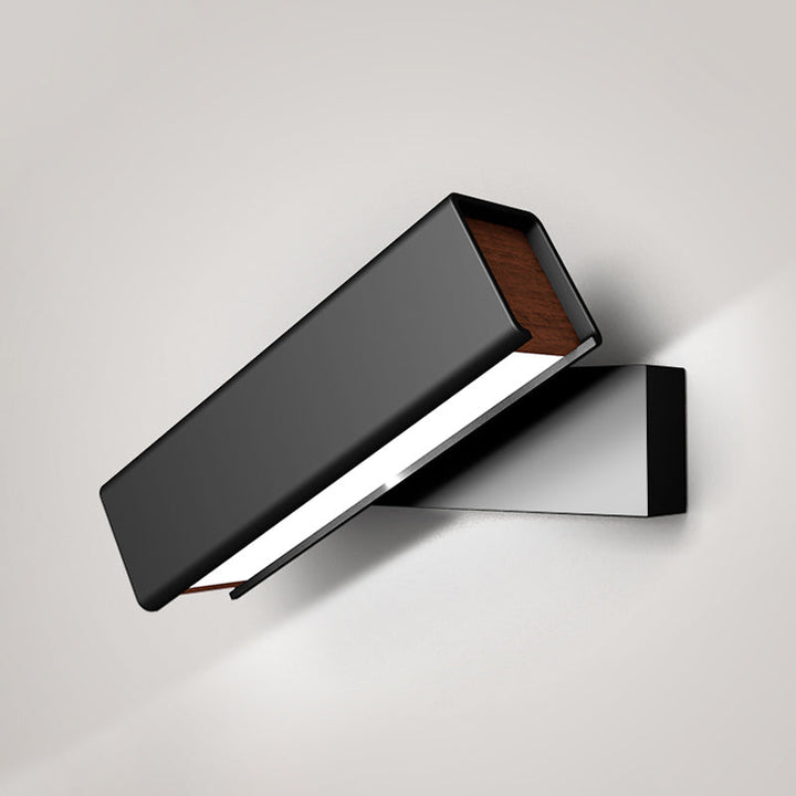 Lisslune | Rotatable cubic LED wall light Modern aluminum Black/White wood wall-mounted lighting in warm/white light