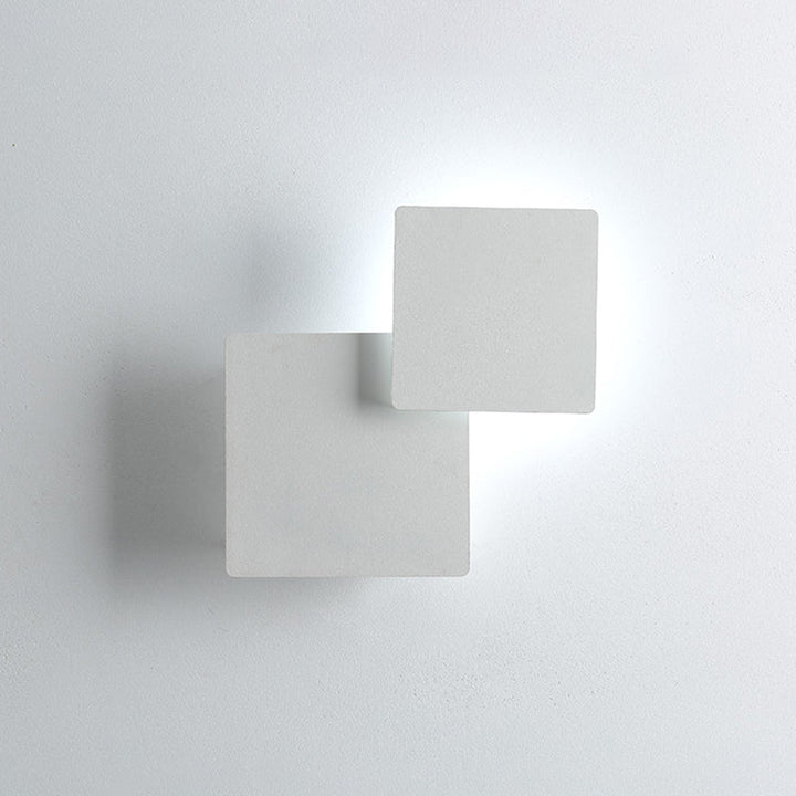 Lisslune | Iron Movable Shadow Square Wall Lamp Minimalism Novelty Black/White LED Wall Light in Warm/White Light
