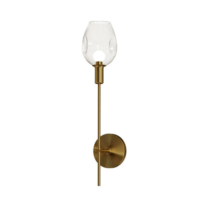 Skørter | Dented Cup Clear Glass Wall Lamp Minimalist Single Gold Wall Lamp with Pencil Arm for Hallway