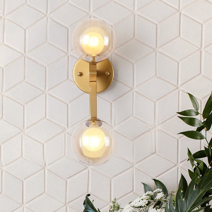 Lisslune | Rotatable Tree Fork Wall Lights Ideas Modern Novelty Amber Glass 2 Bulbs Gold Wall Light Accessories
