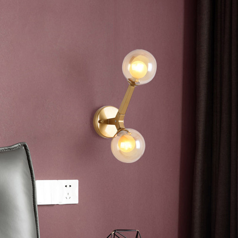 Lisslune | Rotatable Tree Fork Wall Lights Ideas Modern Novelty Amber Glass 2 Bulbs Gold Wall Light Accessories