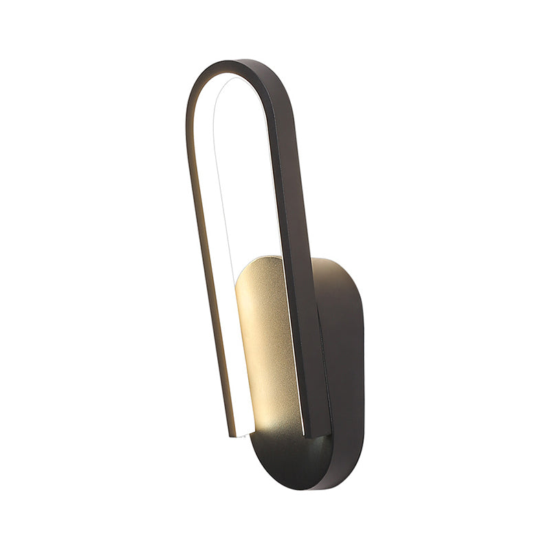 Lisslune | Black/White Inclined Half-Oblong Wall Light Minimalist Acrylic LED Wall Mounted Light in Warm/White Light for Salon