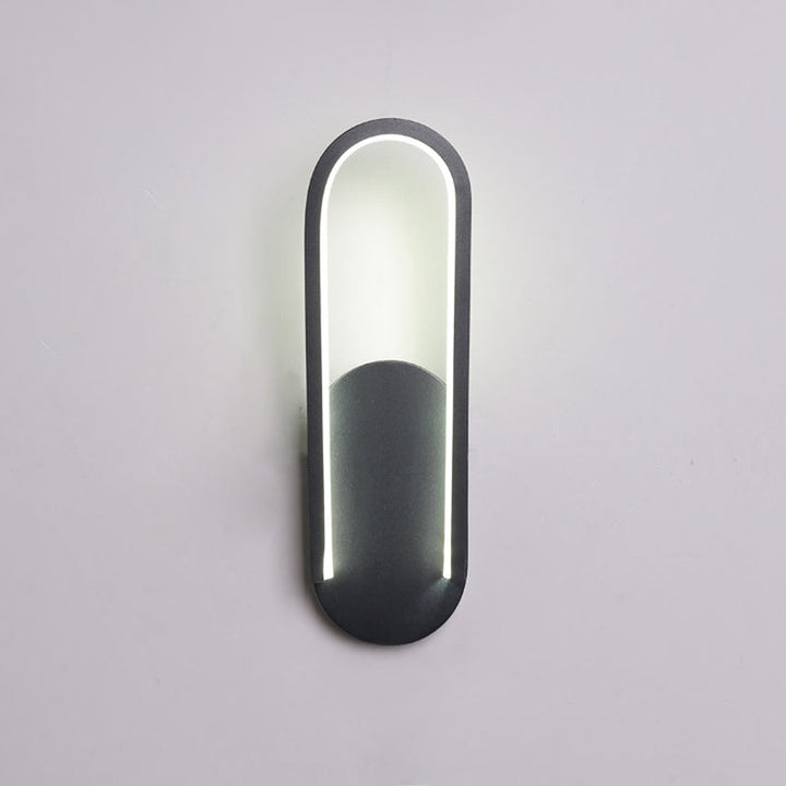 Lisslune | Black/White Inclined Half-Oblong Wall Light Minimalist Acrylic LED Wall Mounted Light in Warm/White Light for Salon