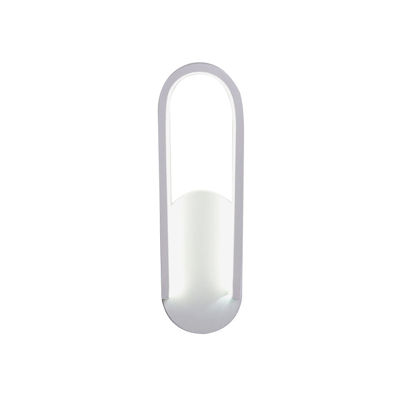 Lisslune | Black/White Inclined Half-Oblong Wall Light Minimalist Acrylic LED Wall Mounted Light in Warm/White Light for Salon