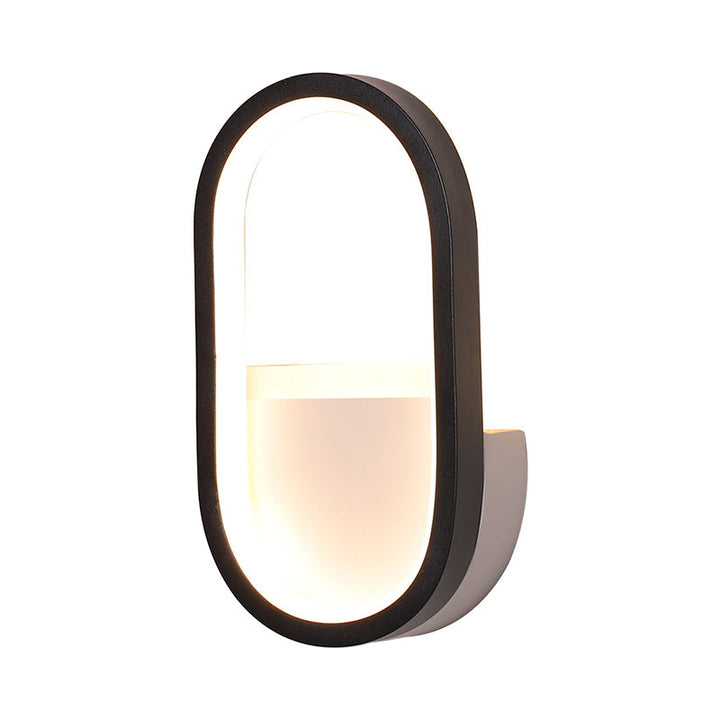 Lisslune | Aluminum Ellips Mini Wall Lamp Simplicity White/Black LED Wall Fixture in Warm/White Light