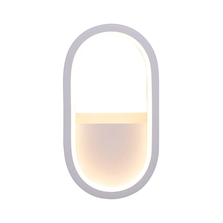 Lisslune | Aluminum Ellips Mini Wall Lamp Simplicity White/Black LED Wall Fixture in Warm/White Light