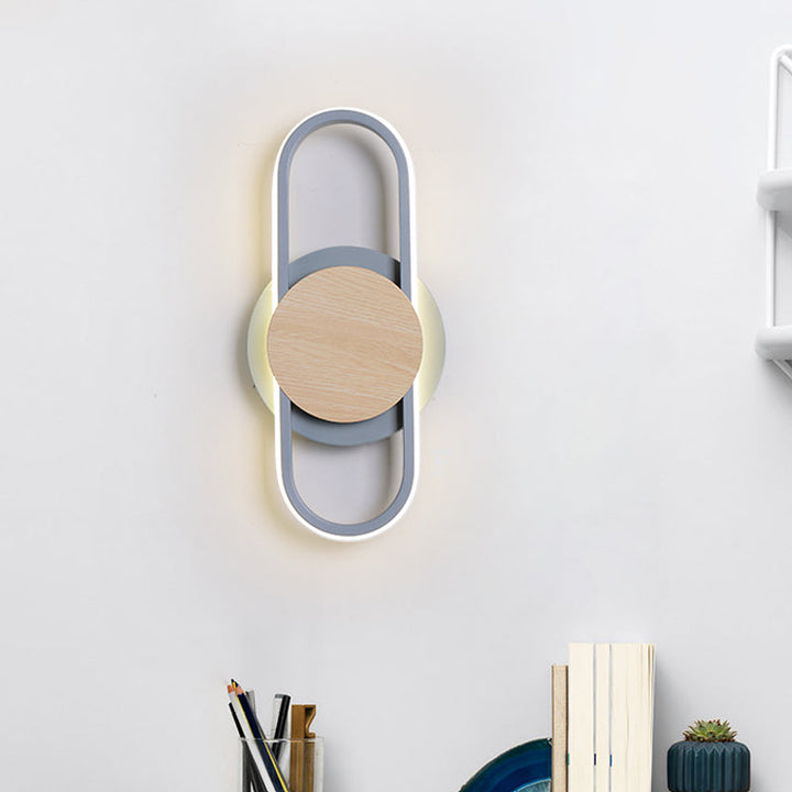 Lisslune | Nordic 2 Layer Round/Square Wall Lamp of Iron for the Bedroom LED Wall Mount Light with Elliptical Frame, Warm/White Light