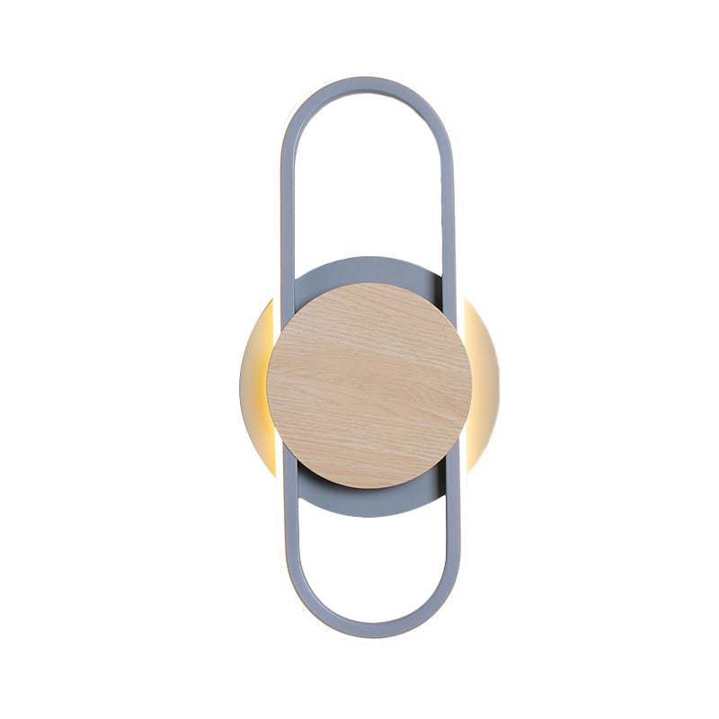Lisslune | Nordic 2 Layer Round/Square Wall Lamp of Iron for the Bedroom LED Wall Mount Light with Elliptical Frame, Warm/White Light