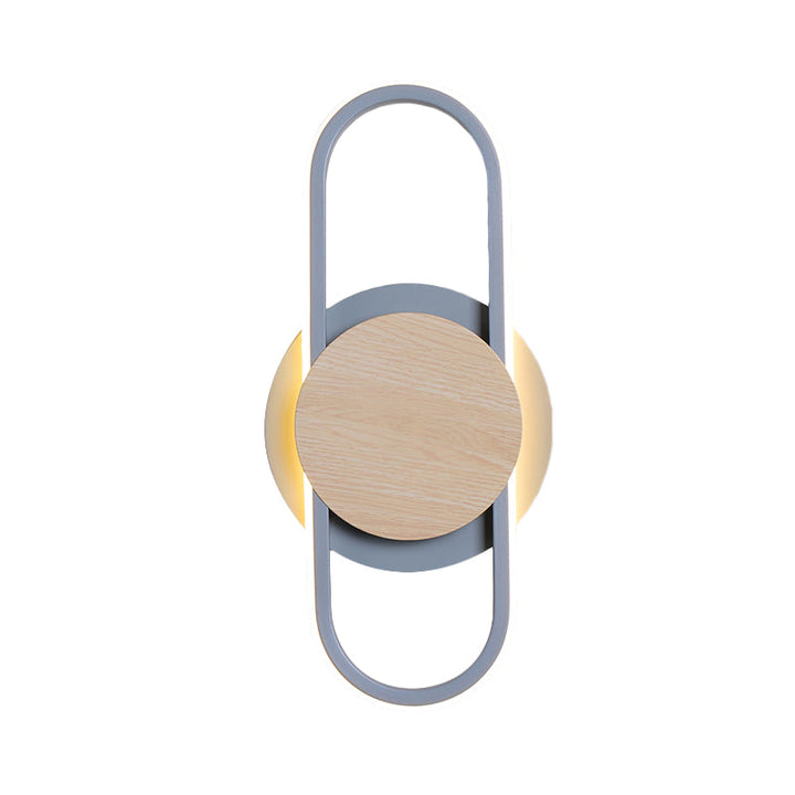 Lisslune | Nordic 2 Layer Round/Square Wall Lamp of Iron for the Bedroom LED Wall Mount Light with Elliptical Frame, Warm/White Light