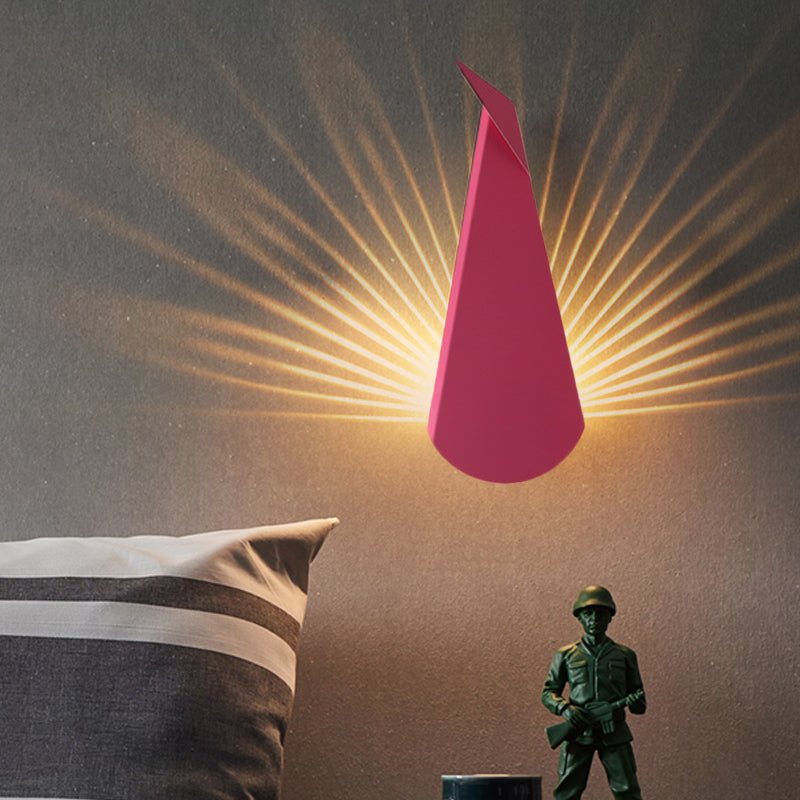 Lisslune | Origami Peacock Iron Flush Mount Nordic Novelty Pink/Blue LED Wall Light Sconce in Warm/White Light