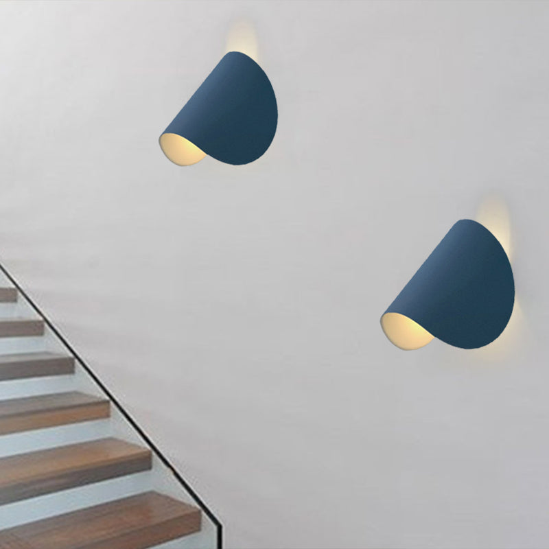 Lisslune | Metallic Folded Up-and-Down Wall Light Designer Blue 1 Bulb Ceiling Light Wall Light for Nightstand