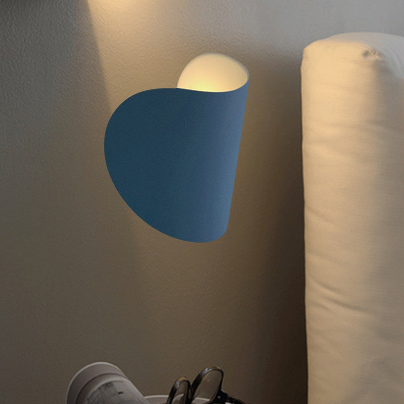 Lisslune | Metallic Folded Up-and-Down Wall Light Designer Blue 1 Bulb Ceiling Light Wall Light for Nightstand
