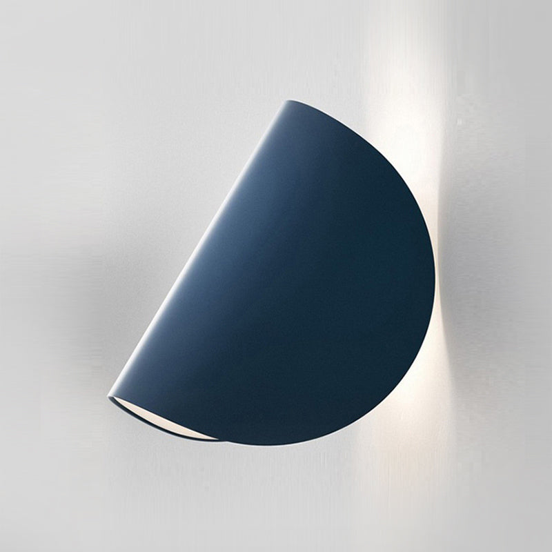 Lisslune | Metallic Folded Up-and-Down Wall Light Designer Blue 1 Bulb Ceiling Light Wall Light for Nightstand