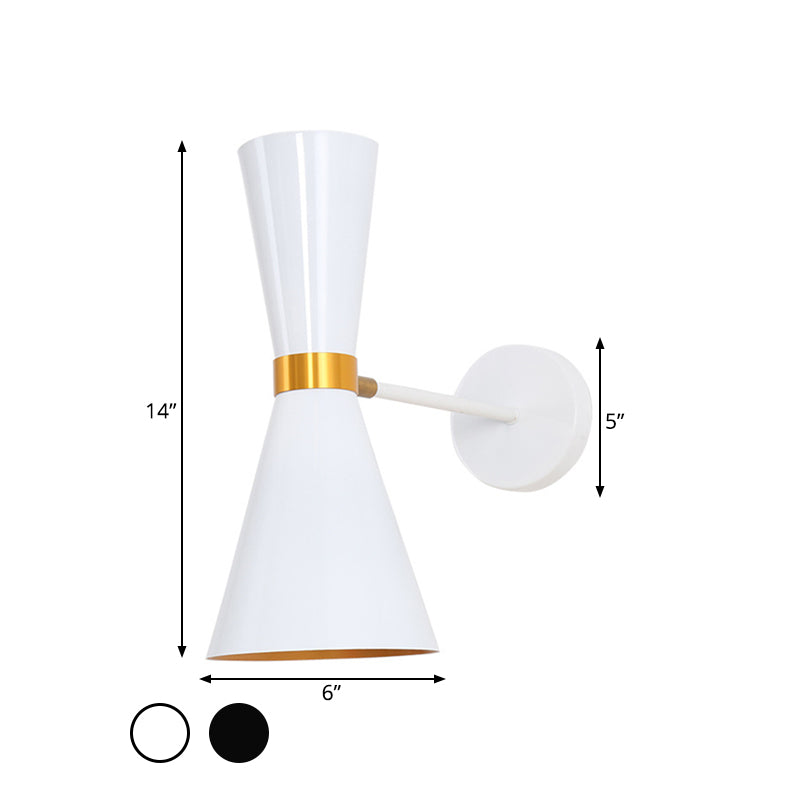 Lisslune | Black/White Cocktail Shaker Wall Light Modern 1 Light Metal Wall Mounted Lighting with Rotatable Joint