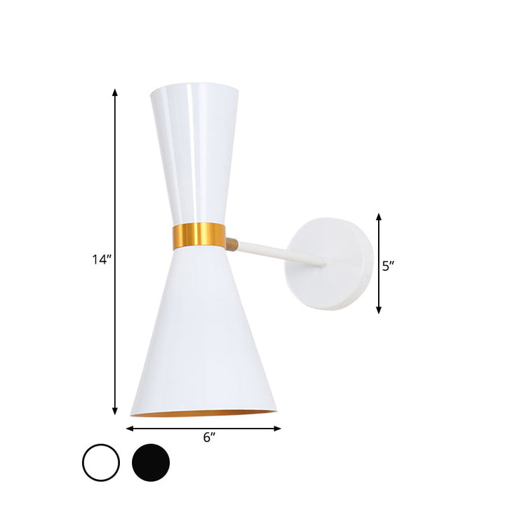 Lisslune | Black/White Cocktail Shaker Wall Light Modern 1 Light Metal Wall Mounted Lighting with Rotatable Joint
