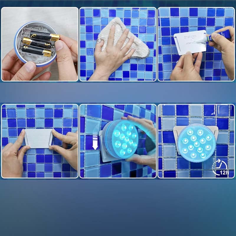 Lisslune | Double-layer waterproof self-adhesive LED pool light