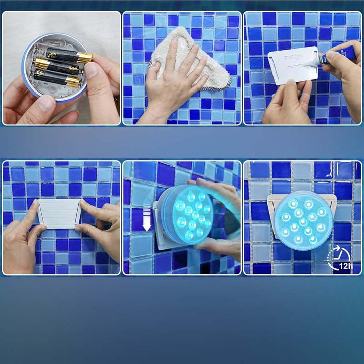 Lisslune | Double-layer waterproof self-adhesive LED pool light
