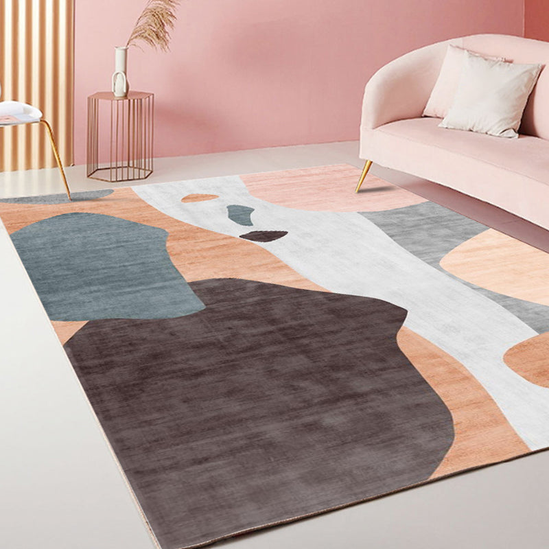 Lisslune | Modernism Striped Pattern Carpet Multicolor Polyester Rug Non-Slip Pet Friendly Washable Area Rug for Living Room