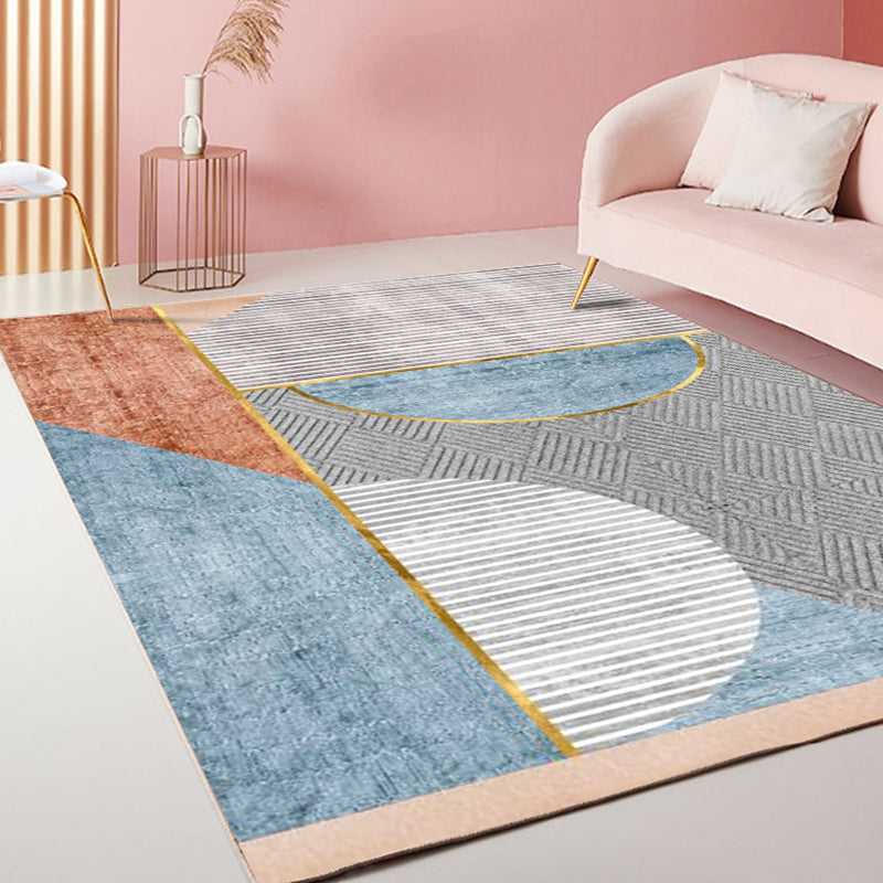 Lisslune | Casual Stripe Pattern Carpet Multicolor Modern Carpet Polyester Pet-Friendly Washable Non-Slip Carpet for the Living Room