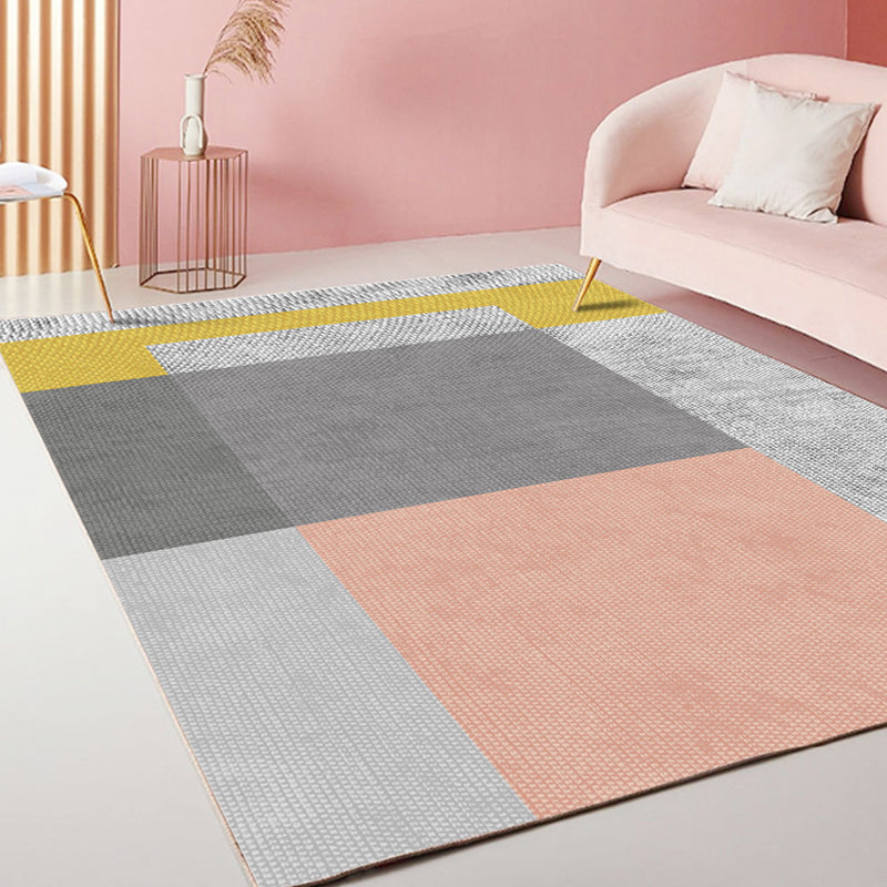 Lisslune | Casual Stripe Pattern Carpet Multicolor Modern Carpet Polyester Pet-Friendly Washable Non-Slip Carpet for the Living Room