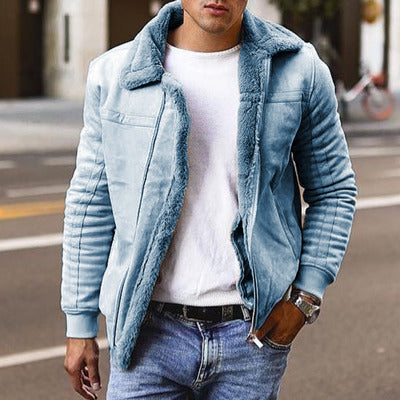 Men's Casual Lambskin Jacket in Modern Pilot Style Lisslune