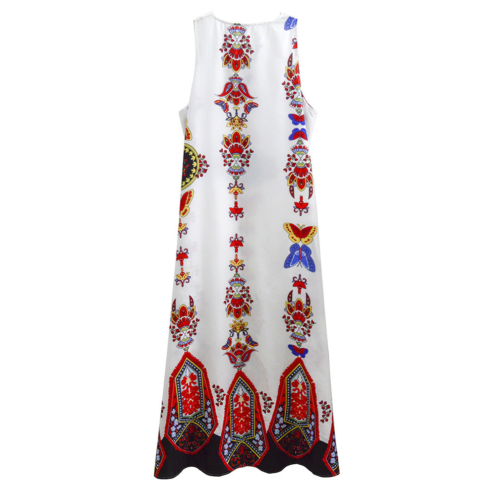 Women's maxi dress with floral design and flared hem Lisslune