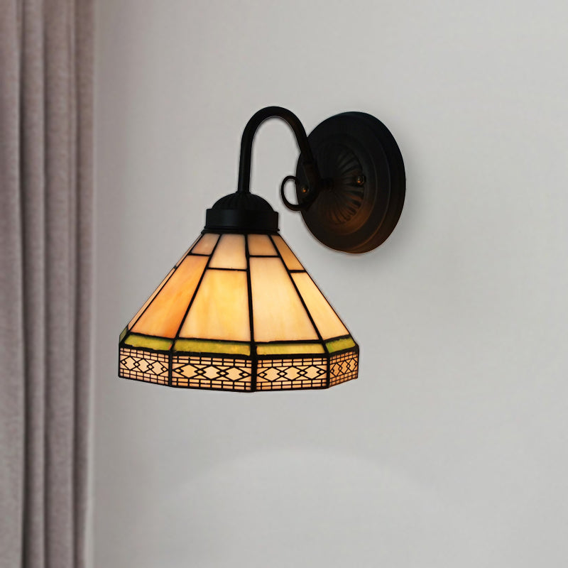 Lisslune | Geometric Wall Lamp Lighting Traditional 1 Light Tempered Glass Wall Lamp for Dining Room