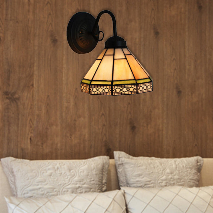 Lisslune | Geometric Wall Lamp Lighting Traditional 1 Light Tempered Glass Wall Lamp for Dining Room