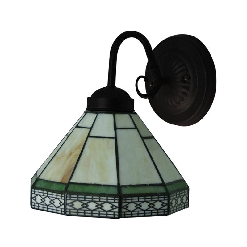 Lisslune | Geometric Wall Lamp Lighting Traditional 1 Light Tempered Glass Wall Lamp for Dining Room