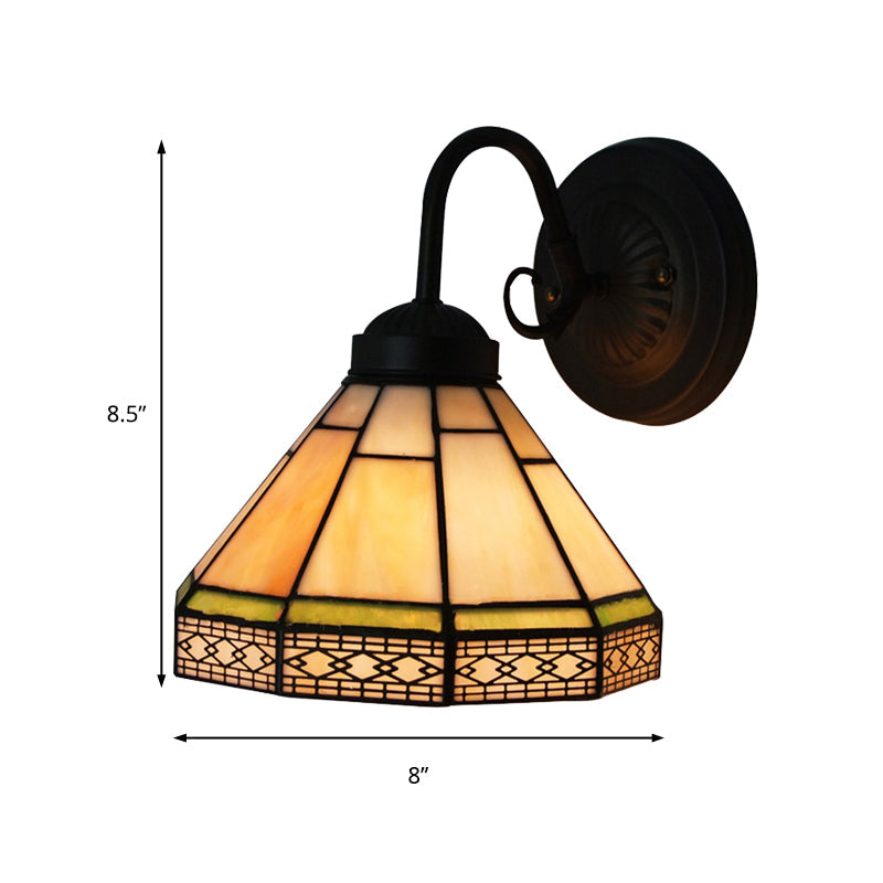 Lisslune | Geometric Wall Lamp Lighting Traditional 1 Light Tempered Glass Wall Lamp for Dining Room
