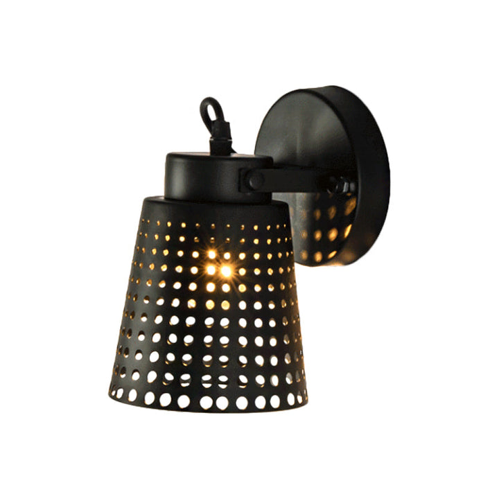 Lisslune | Steel Wall Lamp with Hollow Design Industry 1/2/3-Head Indoor Rotating Wall Lamp in Black