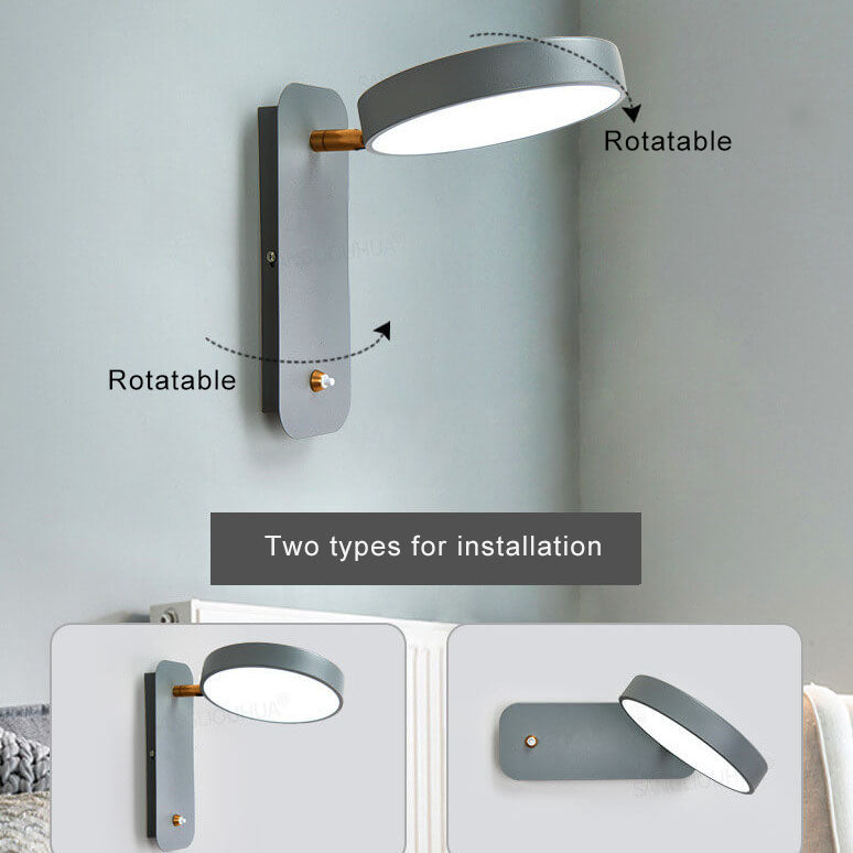 Lisslune | IllumiTurn – Nordic LED Rotatable Wall Light | Macaron Design | Adjustable Lighting
