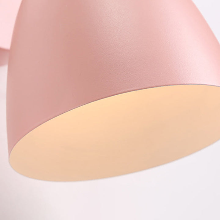 Lisslune | Modern Minimalistic Round Horn Aluminum Wood 1-Light Wall Lamp for Bedroom
