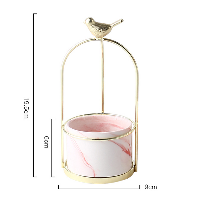 Lisslune | Flower plant pots with bird design for stylish decoration