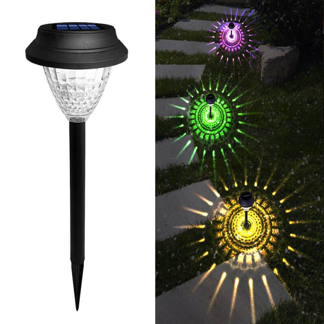 Lisslune | Solar waterproof circular divergent light shadow design LED outdoor garden decorative light