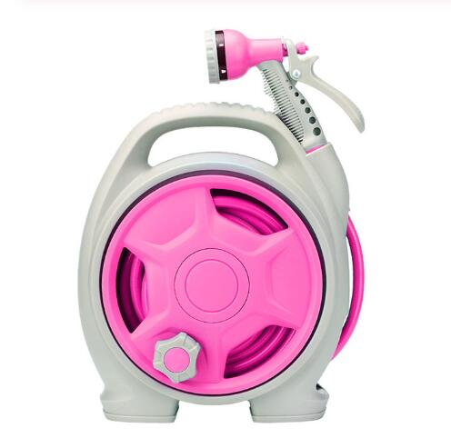 Lisslune | Practical hose reel with spray nozzle – Compact garden hose cart for easy watering