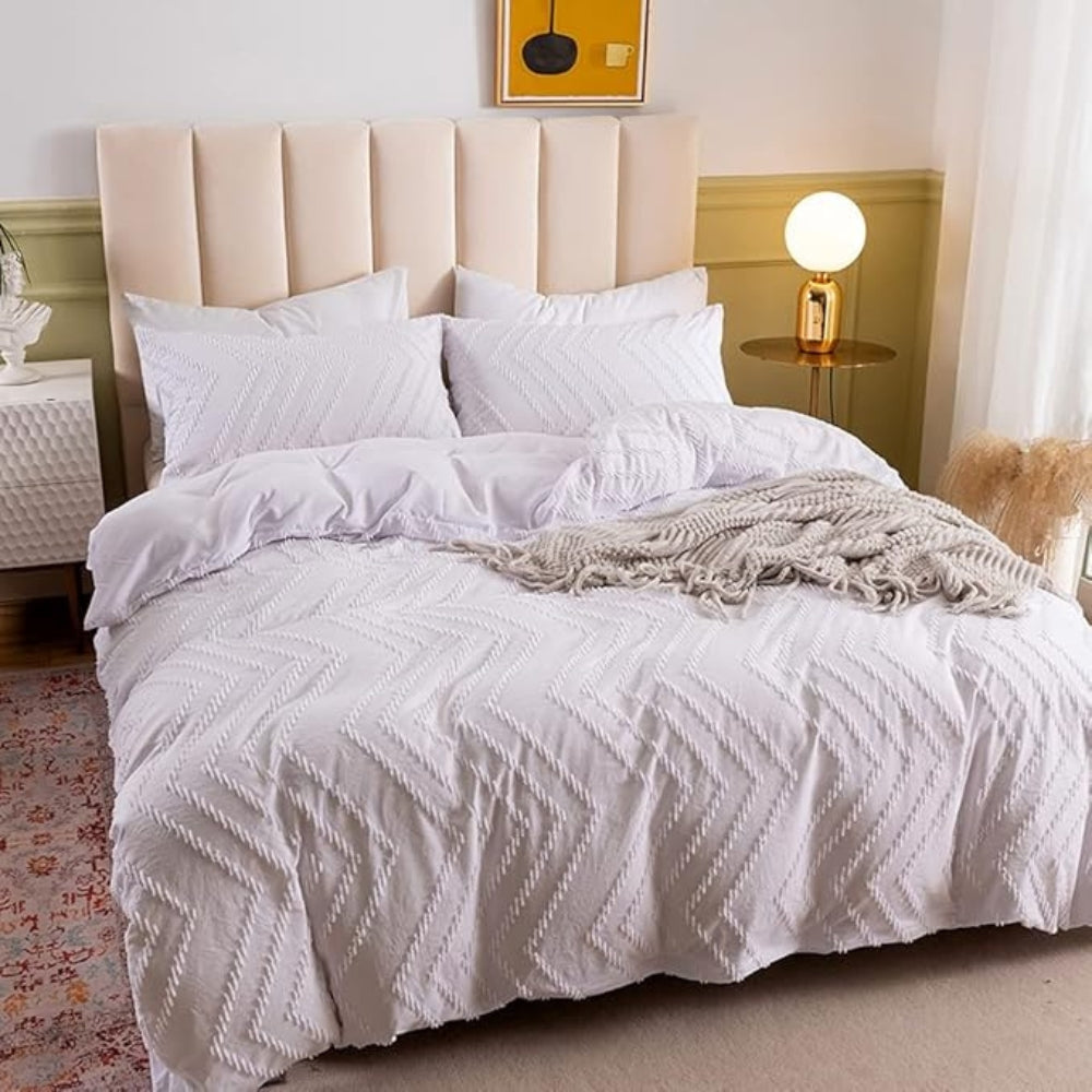 Lisslune | Chevron Plush Quilt Cover | 3pcs Set