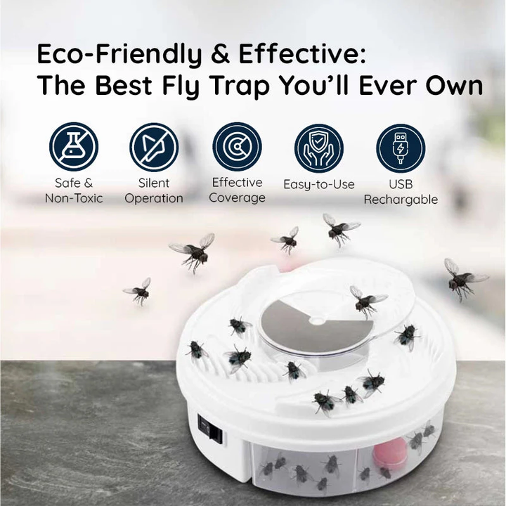 Lisslune | USB Silent Fly Trap | Eco-Friendly, Non-Toxic & Effective for Home and Outdoor Use