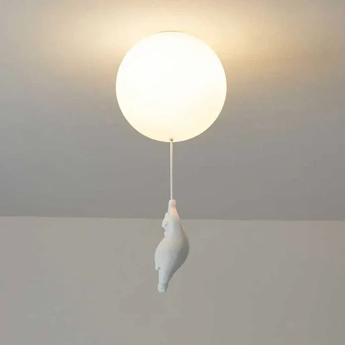 Lisslune | CloudBear Kids Ceiling Light – Bear & Balloon LED Pendant Lamp for Nursery and Bedroom Decor